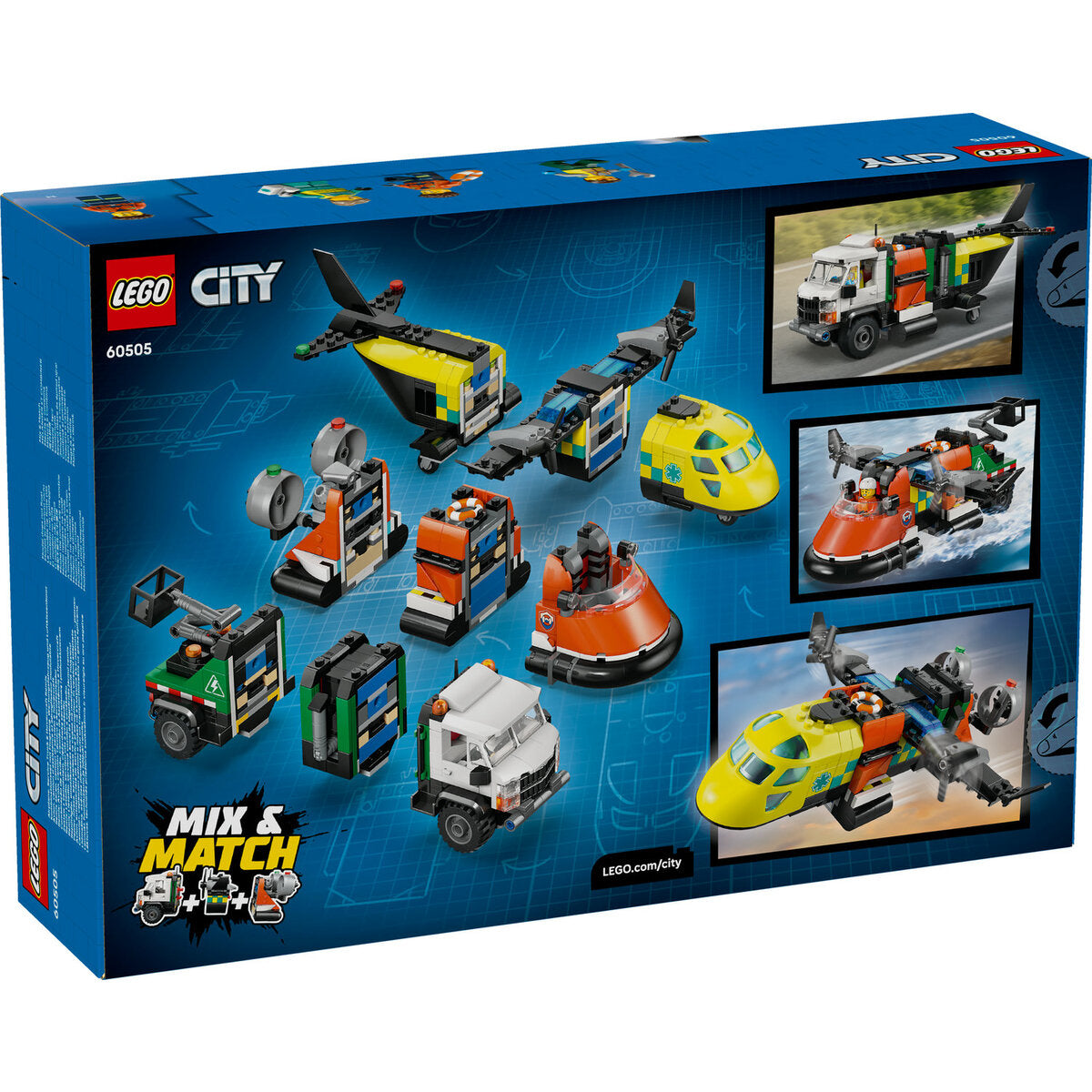 LEGO® City 60505 Kombinationsset mit Flugzeug, Wartungsfahrzeug und Luftkissenboot