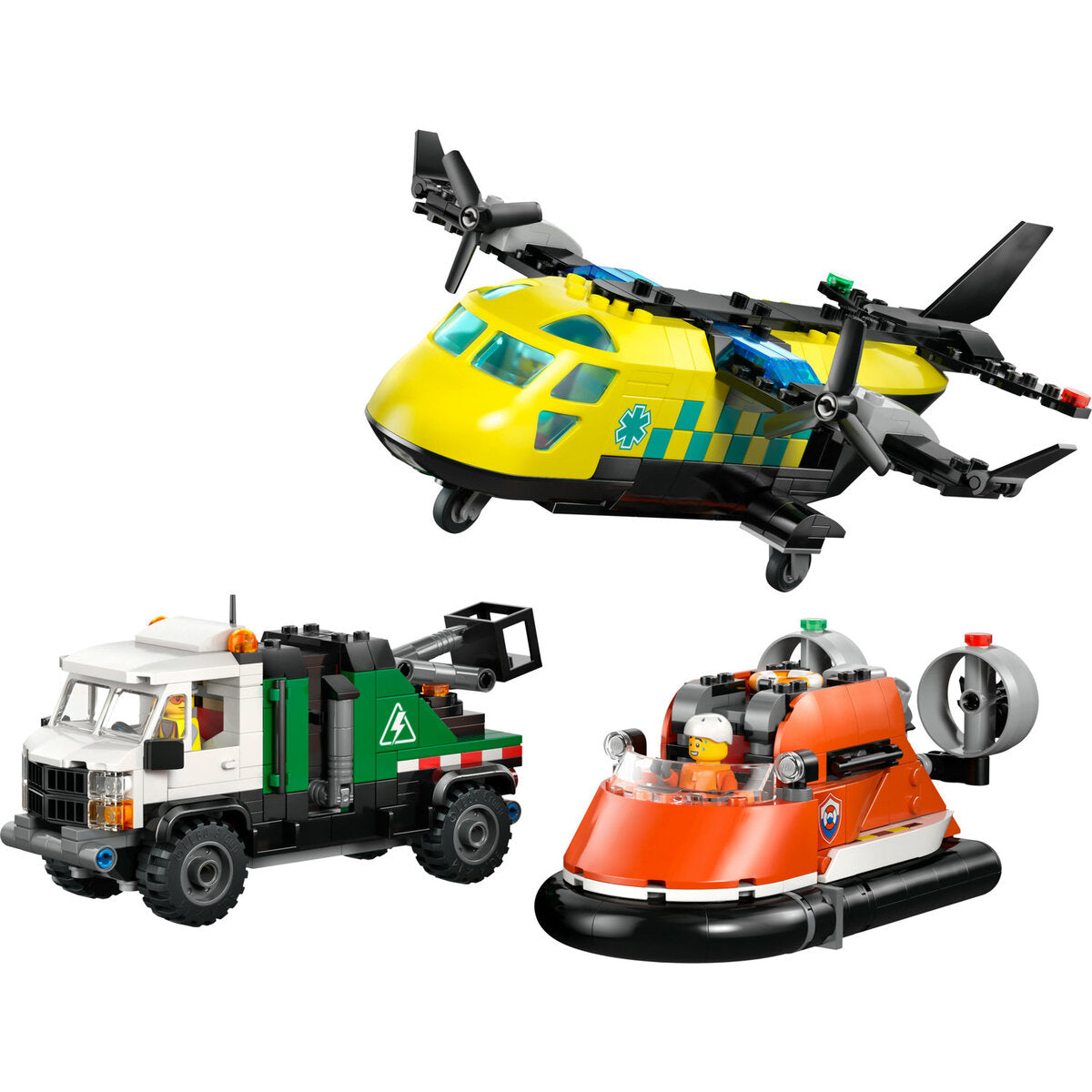 LEGO® City 60505 Kombinationsset mit Flugzeug, Wartungsfahrzeug und Luftkissenboot