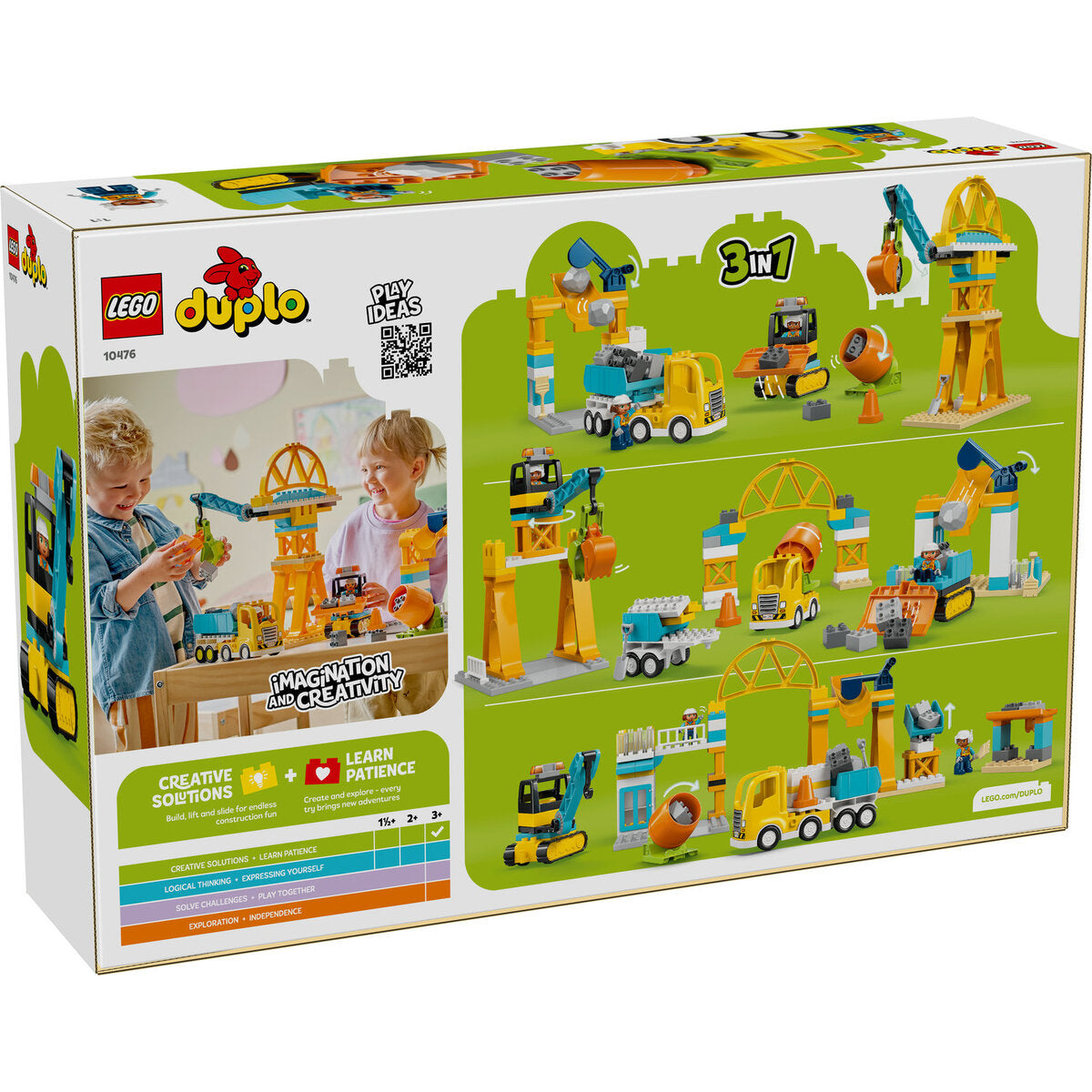 LEGO® DUPLO® Town 10476 Baustelle mit Baufahrzeugen – 3-in-1-Set