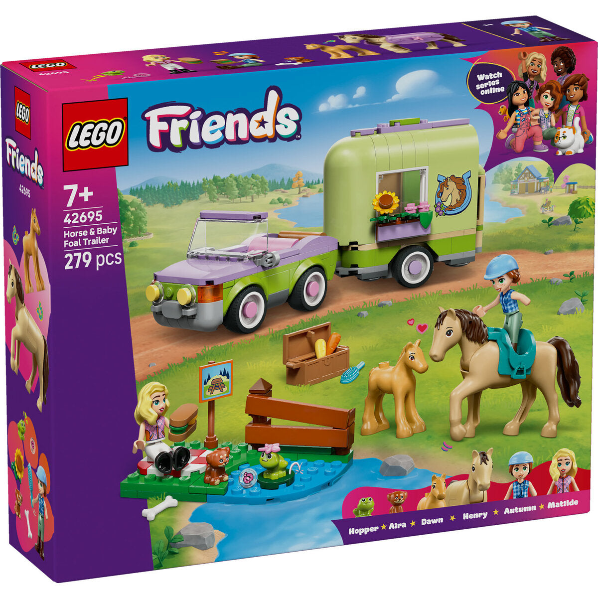 LEGO® Friends 42695 Pferd und Fohlen mit Pferdeanhänger