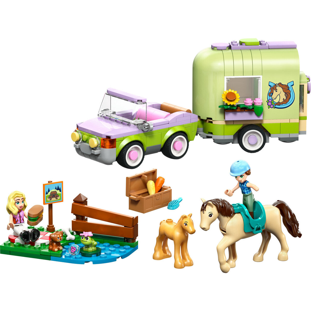 LEGO® Friends 42695 Pferd und Fohlen mit Pferdeanhänger