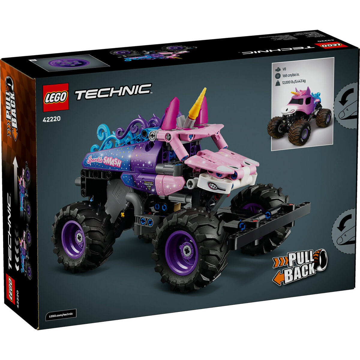 LEGO® Technic 42220 Monster Jam™ Sparkle Smash™ mit Rückziehmotor