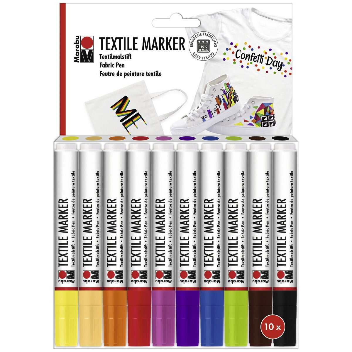 Marabu 10 Textilmarker 3 mm waschbeständig bis 60 C