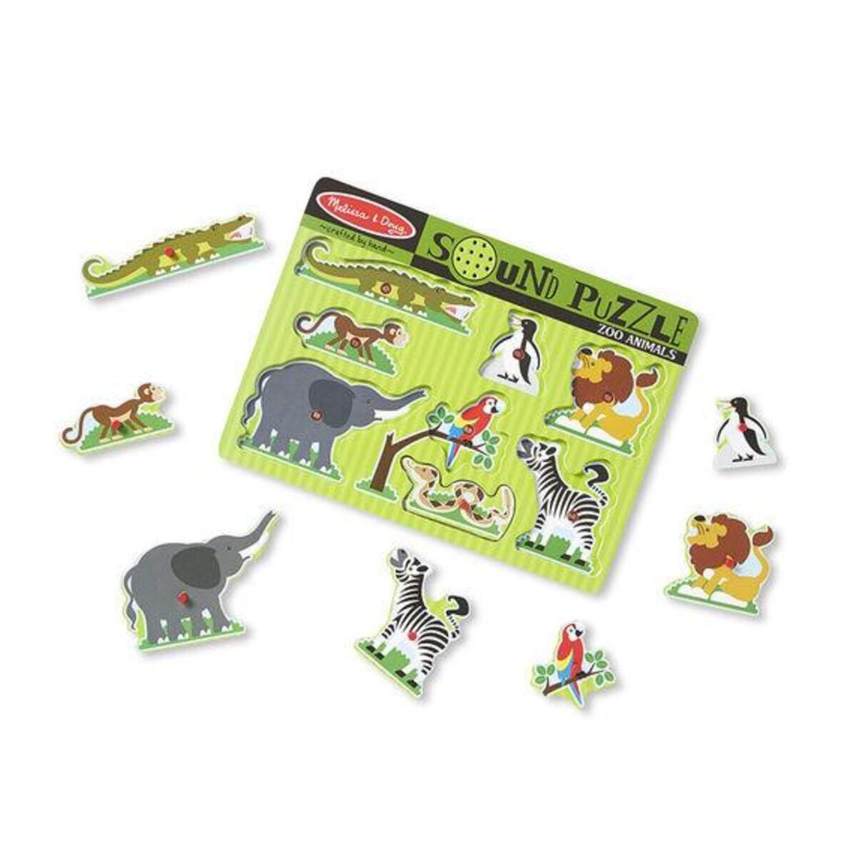 Melissa & Doug Soundpuzzle Zootiere, 8 Teile
