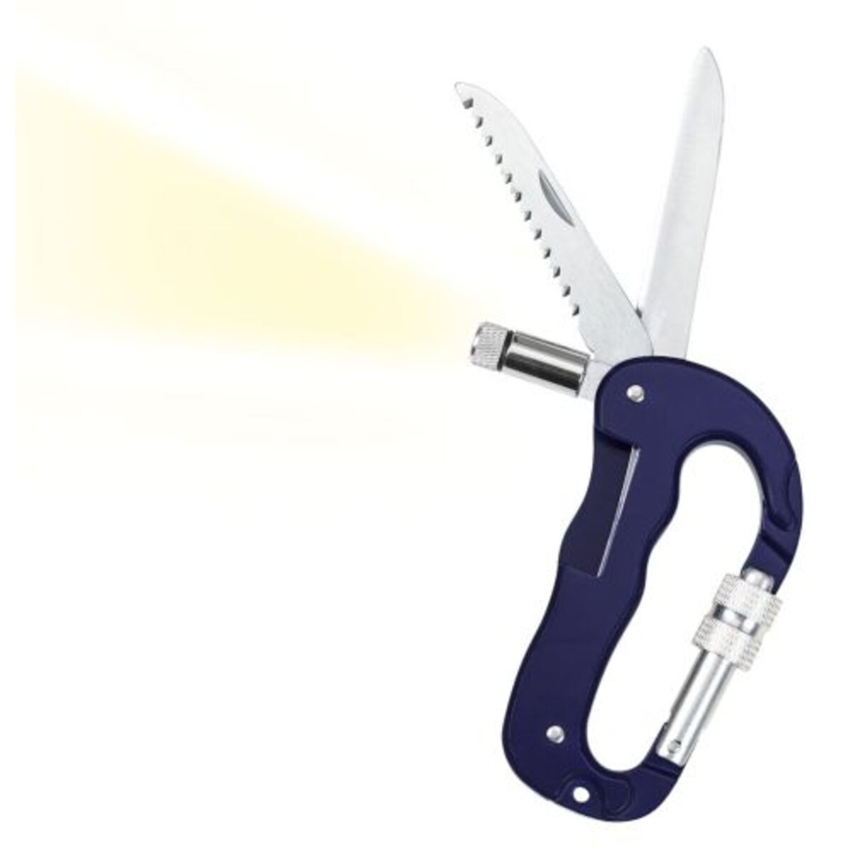 moses. Expedition Natur Multifunktions-Karabiner mir Messer, Säge und LED-Licht