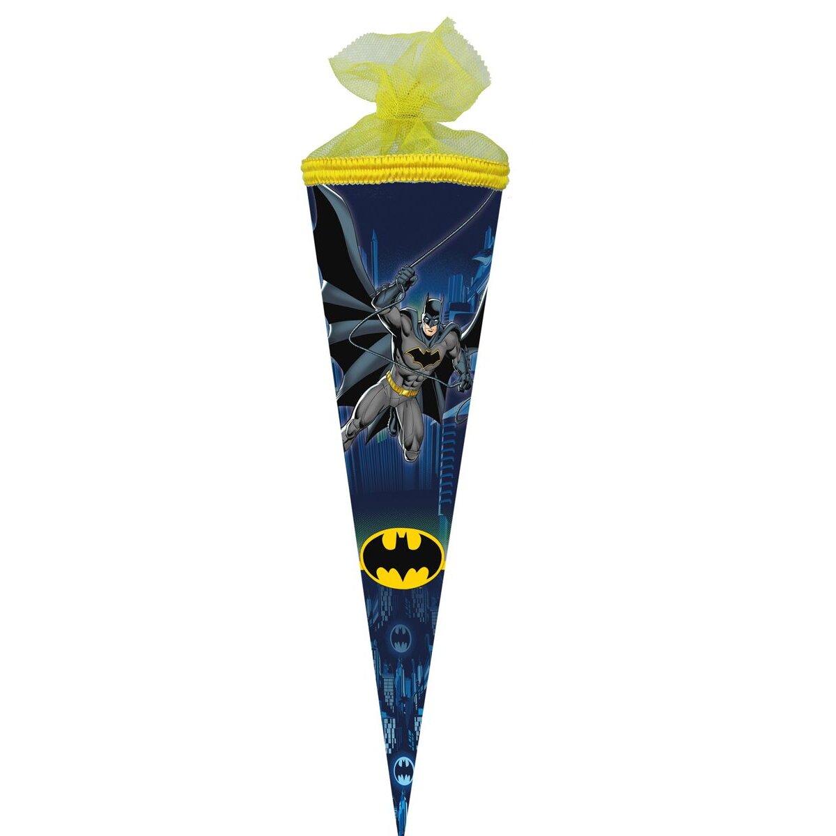 Nestler Schultüte, 35cm, rund, Motiv: Warner Bros. "Forever Badman", Tüllverschluss