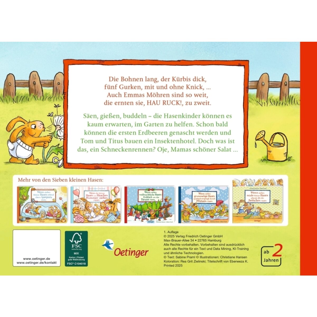 Oetinger wenn Sieben kleine Gartenhasen zu Käfern und Radieschen rasen