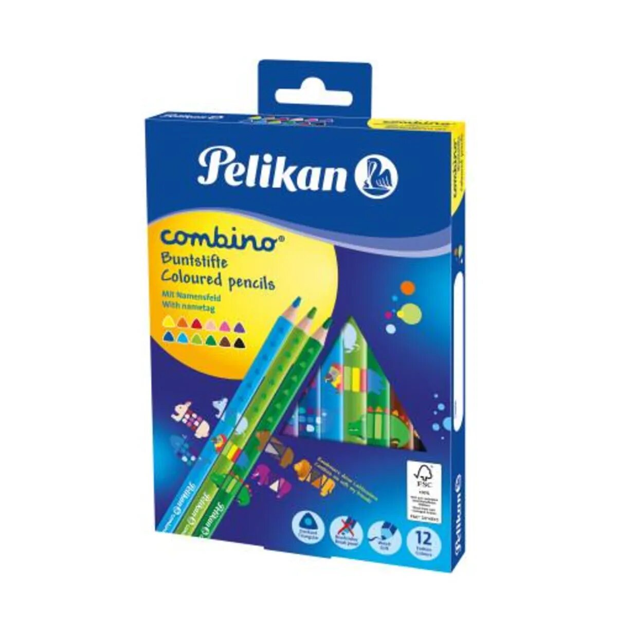 Pelikan Buntstift Combino FSC100% dreikant, dick, 12 Stück