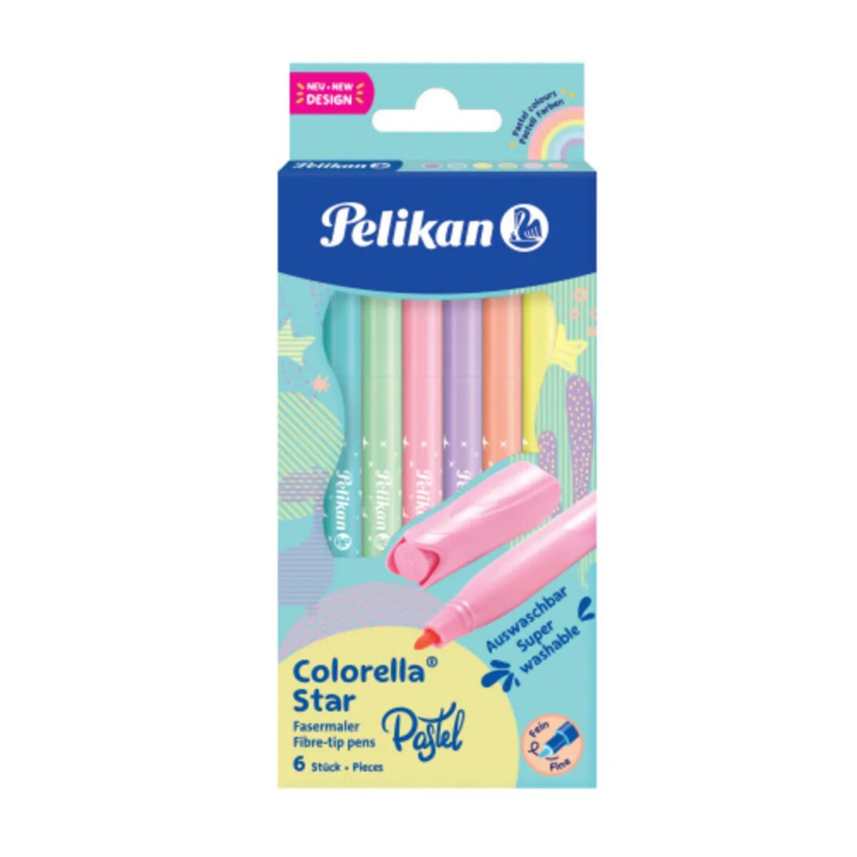 Pelikan Fasermaler Colorella® Star PASTELL, 6 Farben