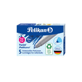 Pelikan Twist® eco Tintenroller-Patronen für Pelikano®/ Twist® , Blau, 5 Stück, Faltschachtel