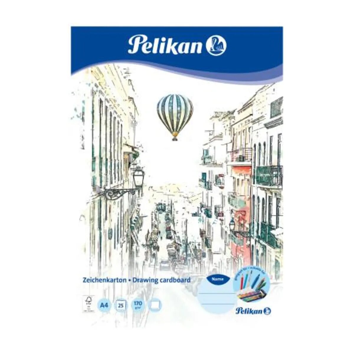 Pelikan Zeichenkarton A4 Motiv Stadtaussicht 25 Blatt