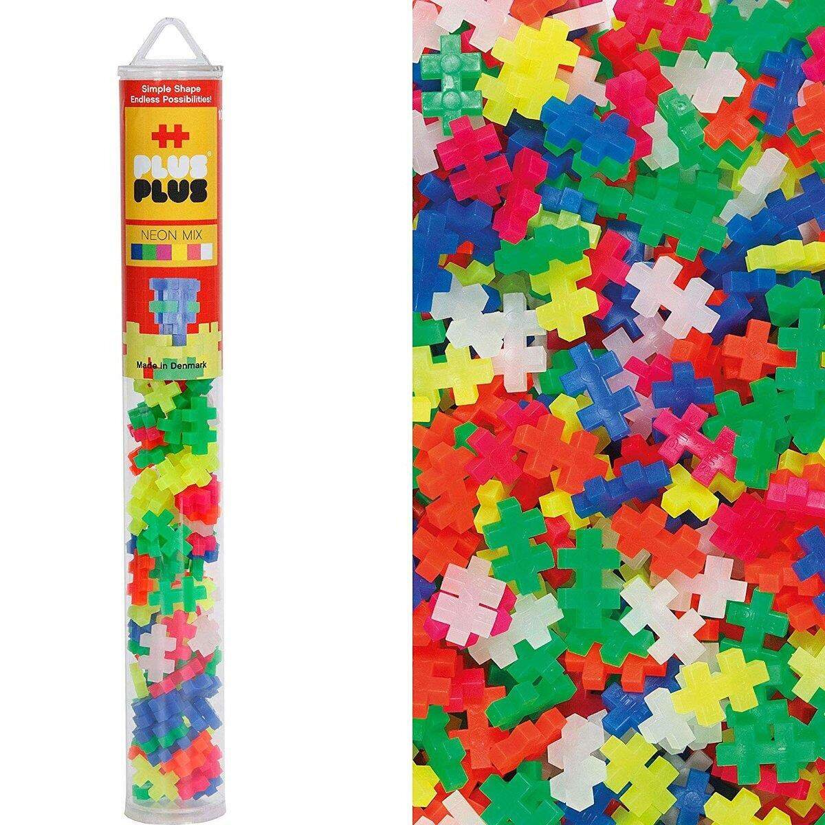 Plus-Plus Steckbausteine Mini Tube 100 Teile- Neon Mix