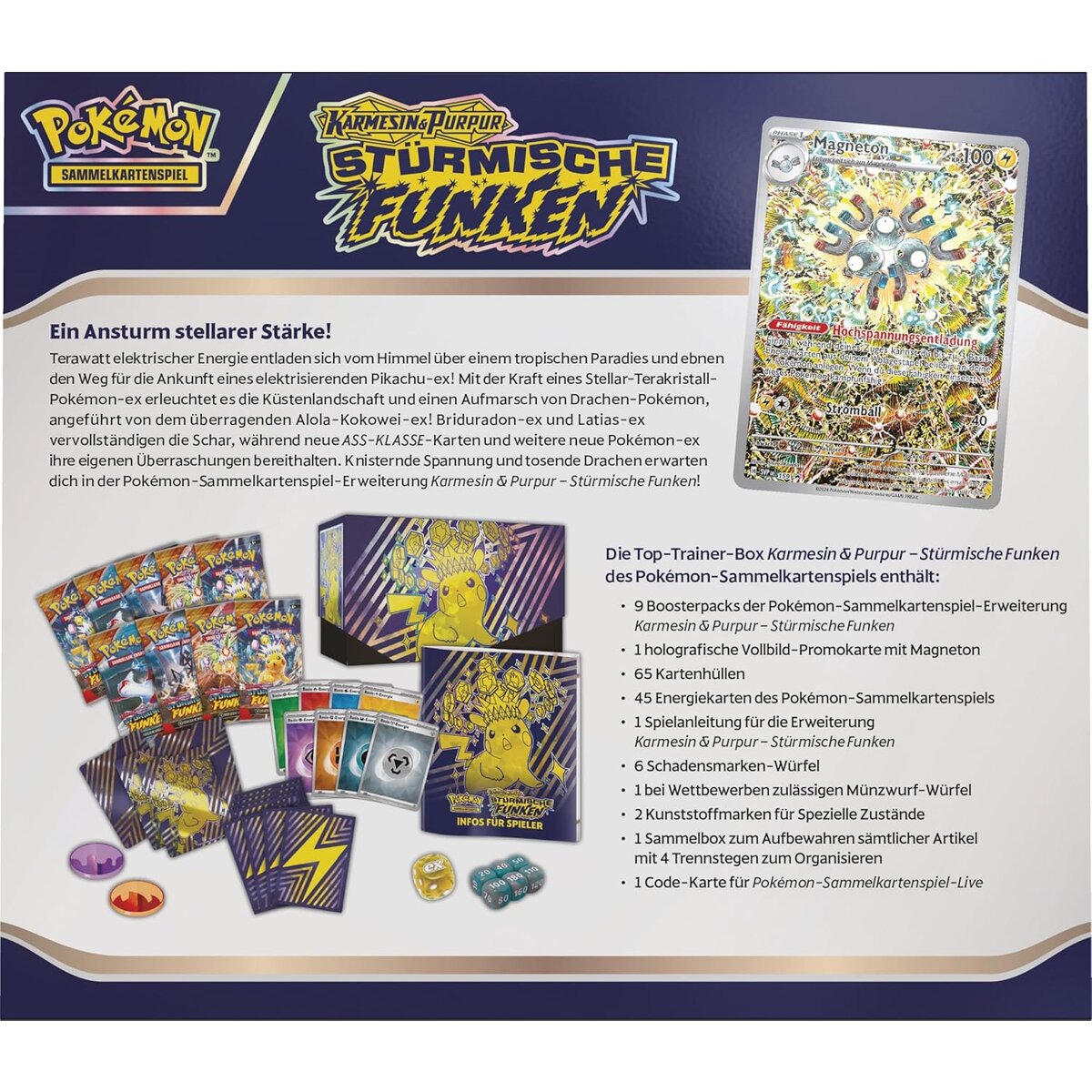 Pokemon Top-Trainer-Box Karmesin & Purpur – Stürmische Funken