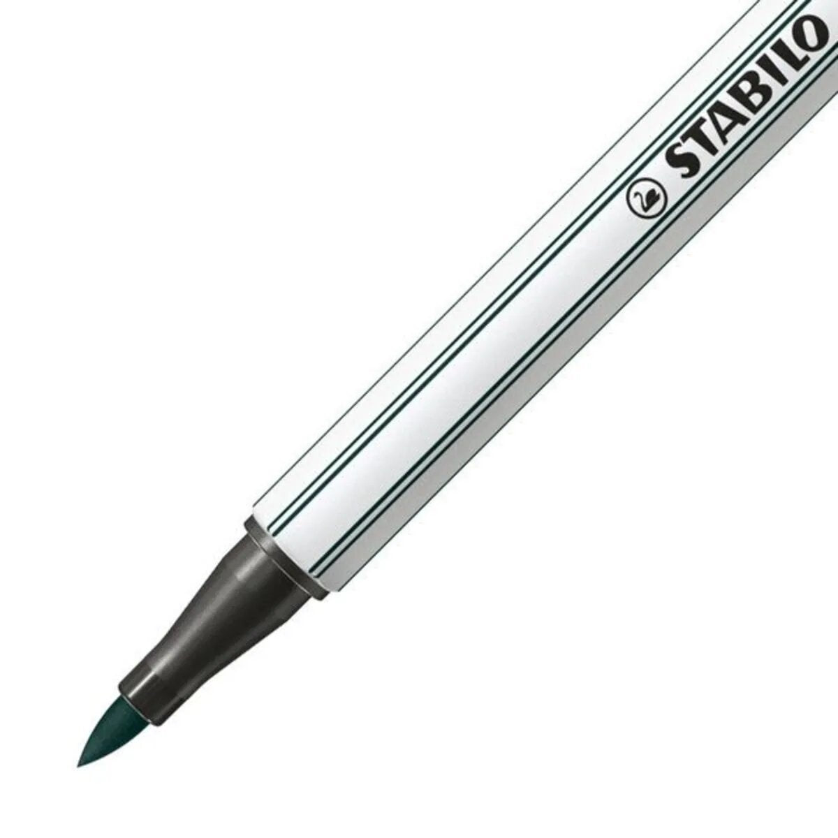 Premium-Filzstift mit Pinselspitze STABILO® Pen 68 brush, grünerde