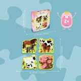 Ravensburger 4 Kinderpuzzle 4 + 6 + 8 + 10 Teile Bauernhoftiere 19 x 19 cm