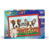 Ravensburger CreArt Malen nach Zahlen Hunde und Katze