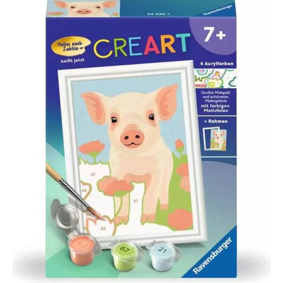 Ravensburger CreArt Malen nach Zahlen Süßes Hausschwein