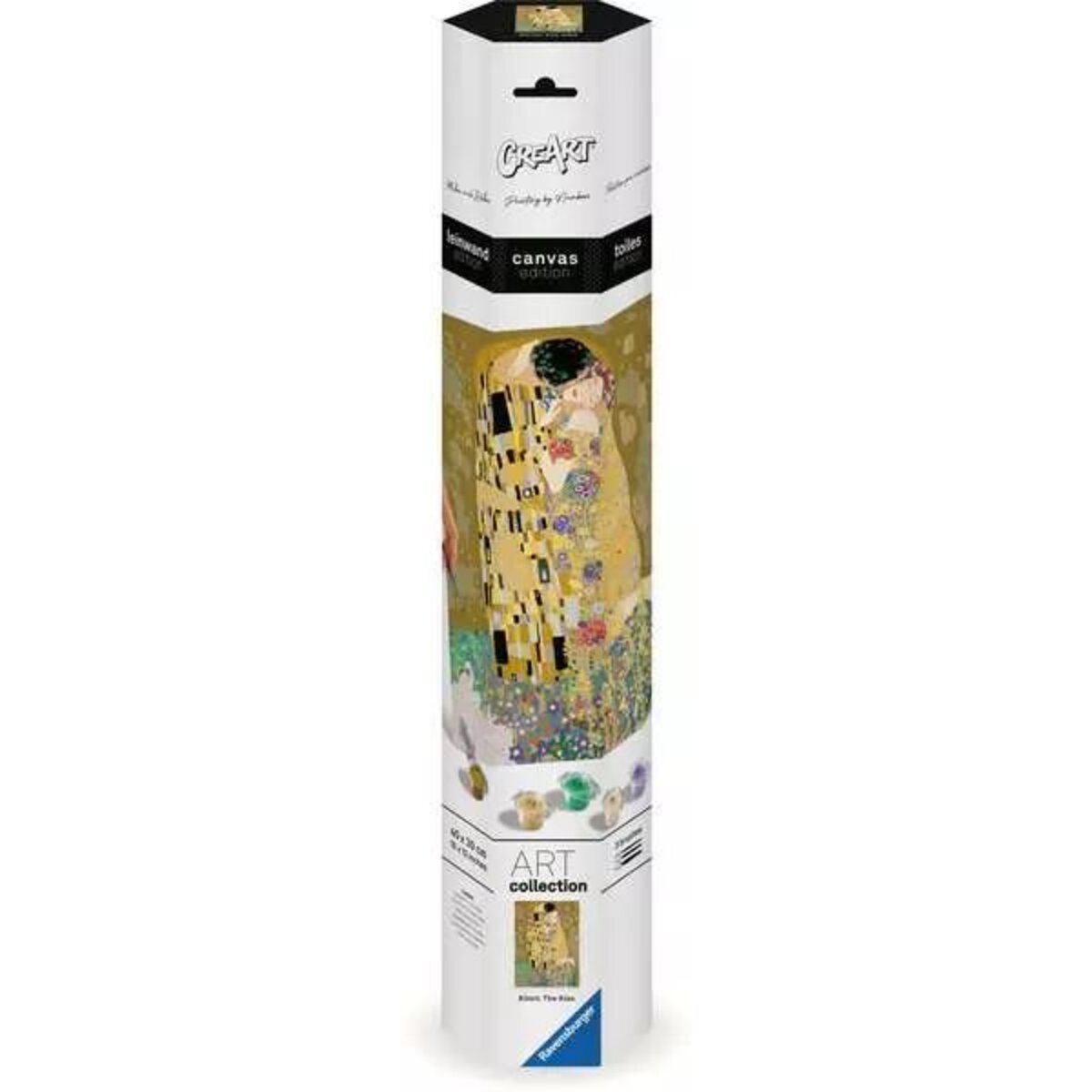 Ravensburger CreArt Malen nach Zahlen - Leinwand ART Collection: Der Kuss (Klimt)