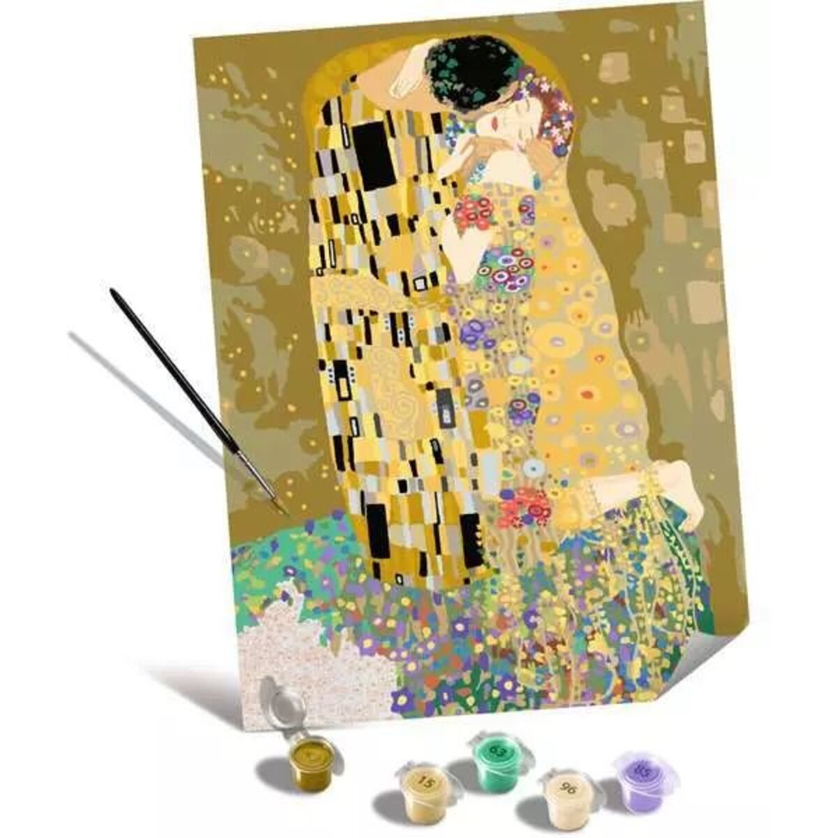 Ravensburger CreArt Malen nach Zahlen - Leinwand ART Collection: Der Kuss (Klimt)