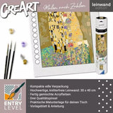 Ravensburger CreArt Malen nach Zahlen - Leinwand ART Collection: Der Kuss (Klimt)