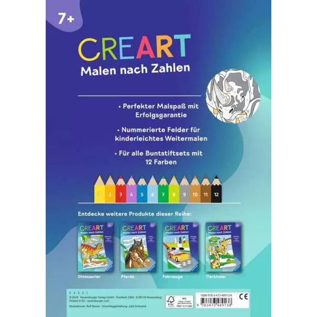 Ravensburger CreArt Malen nach Zahlen ab 7: Gefährliche Tiere