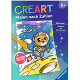 Ravensburger CreArt Malen nach Zahlen ab 5, Zauberpapier: Weltraum