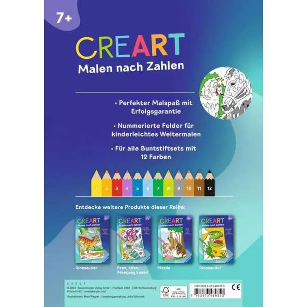 Ravensburger CreArt Malen nach Zahlen ab 7: Pferde