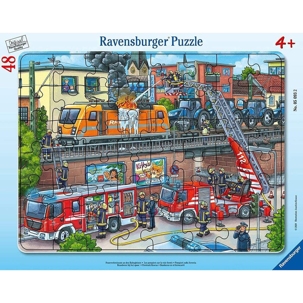 Ravensburger Puzzle - Feuerwehreinsatz an den Bahngleisen, 48 Teile