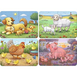 Ravensburger Kinderpuzzle 2 + 4 + 6 + 8 Teile Kleine Bauernhoftiere 21 x 15 cm