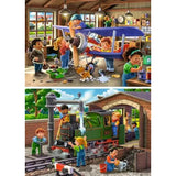 Ravensburger 2 Kinderpuzzle 24 Teile Eisenbahn- und Flugzeugservice 26 x 18 cm