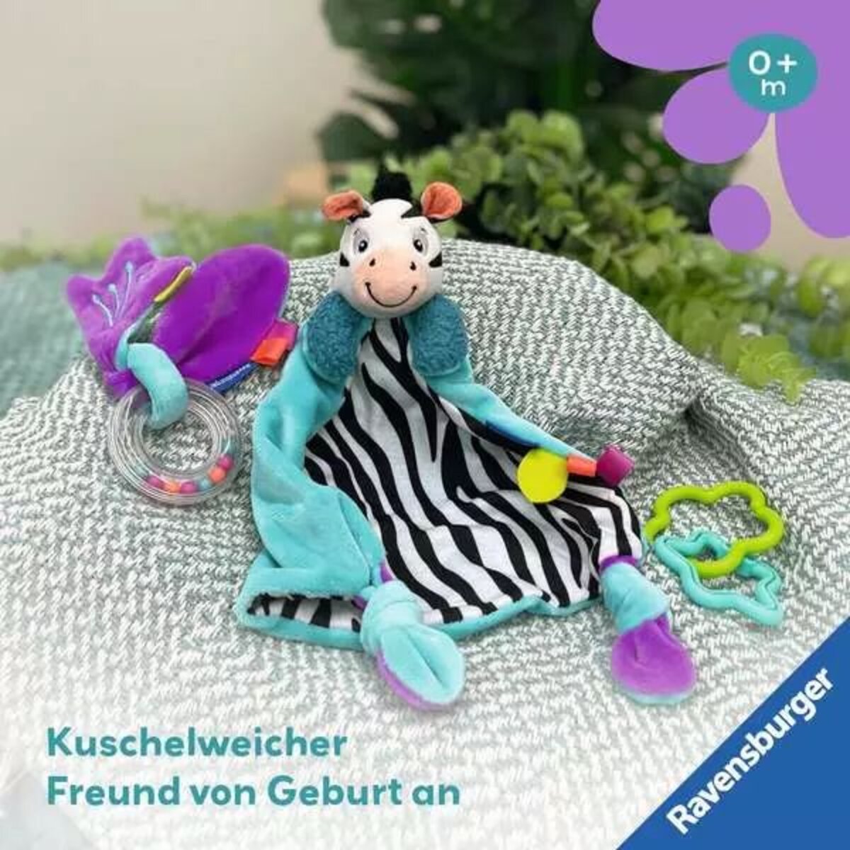 Ravensburger play+ Fühlen, rasseln, spielen (Geschenk-Set: Zebra)