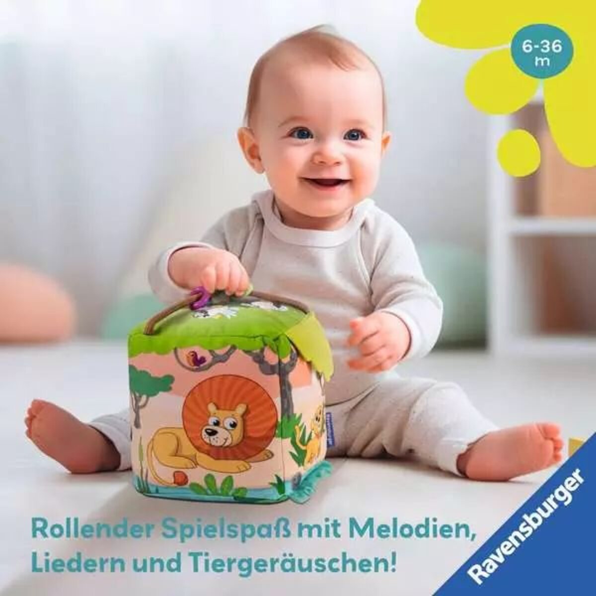 Ravensburger play+ Motorik-Musik-Spiel-Würfel: Wilde Tiere