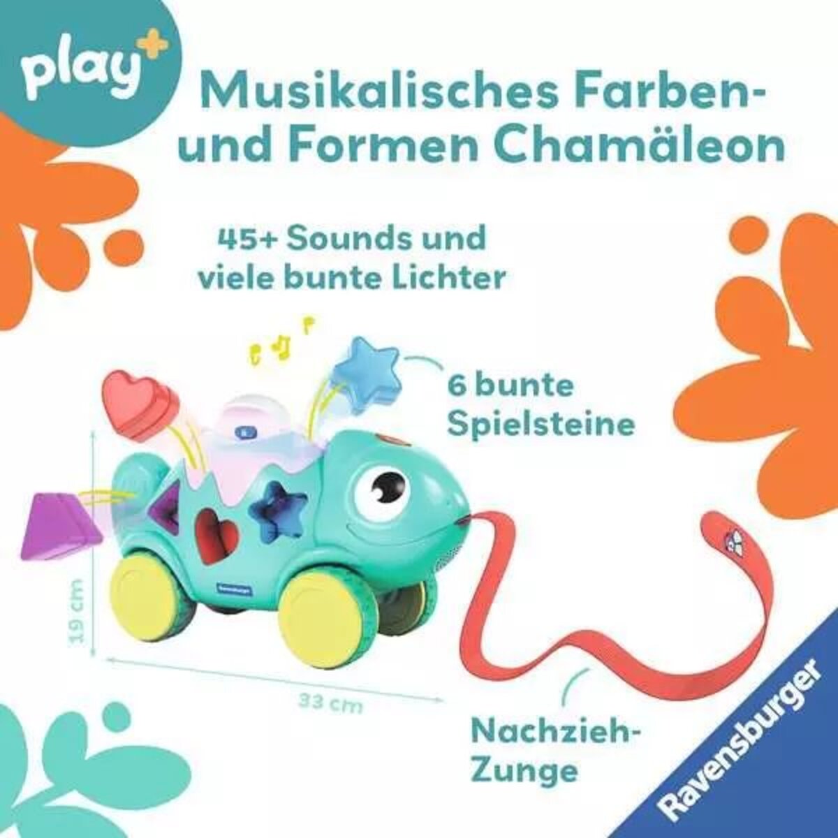 Ravensburger play+ Musikalisches Formen und Farben Chamäleon