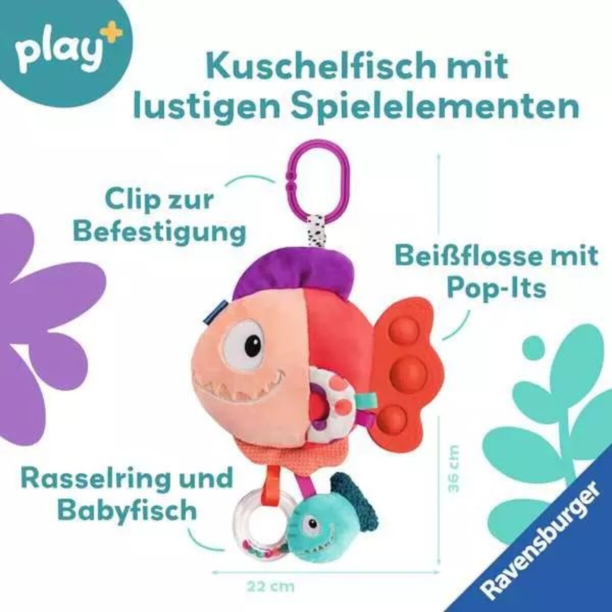 Ravensburger play+ Pop-it Piranha (rot)