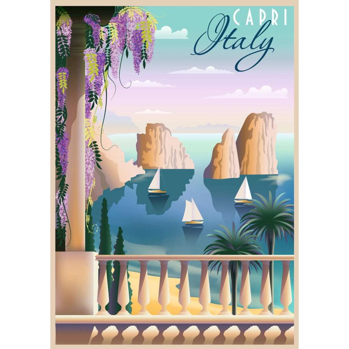 Ravensburger Puzzle - Postkarte aus Capri, 1000 Teile