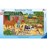 Ravensburger Puzzle - Glückliches Bauernhofleben, 15 Teile