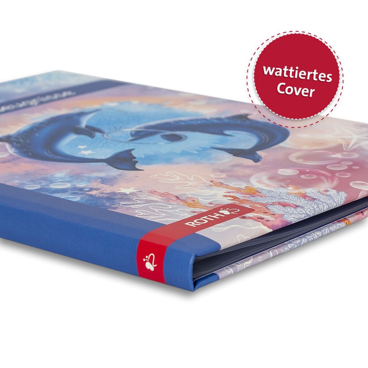 Roth Zeugnismappe / A4 / "Delfine" / wattierter Einband / mit 10 Einlagen