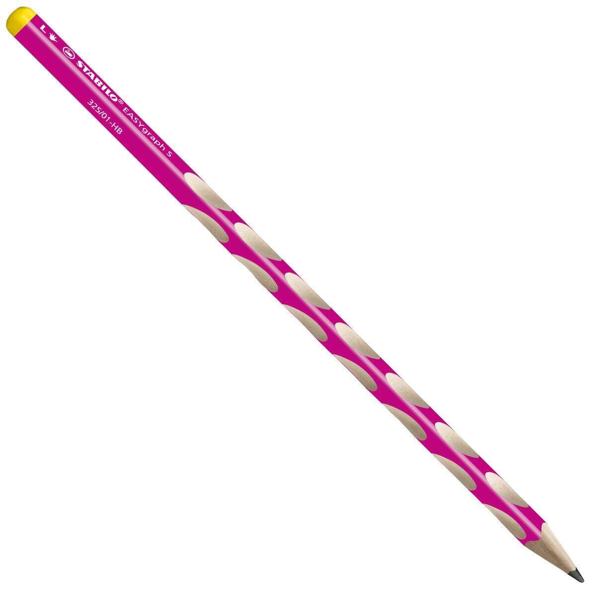 Schmaler Dreikant-Bleistift für Linkshänder - STABILO EASYgraph S in pink - Einzelstift - Härtegrad HB