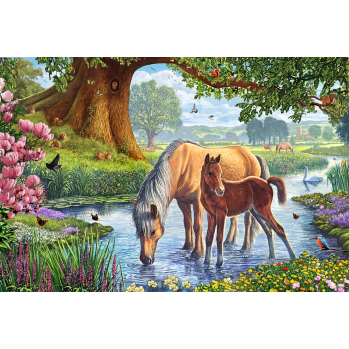 Schmidt Spiele KinderPuzzle - Pferde am Bach, 150 Teile