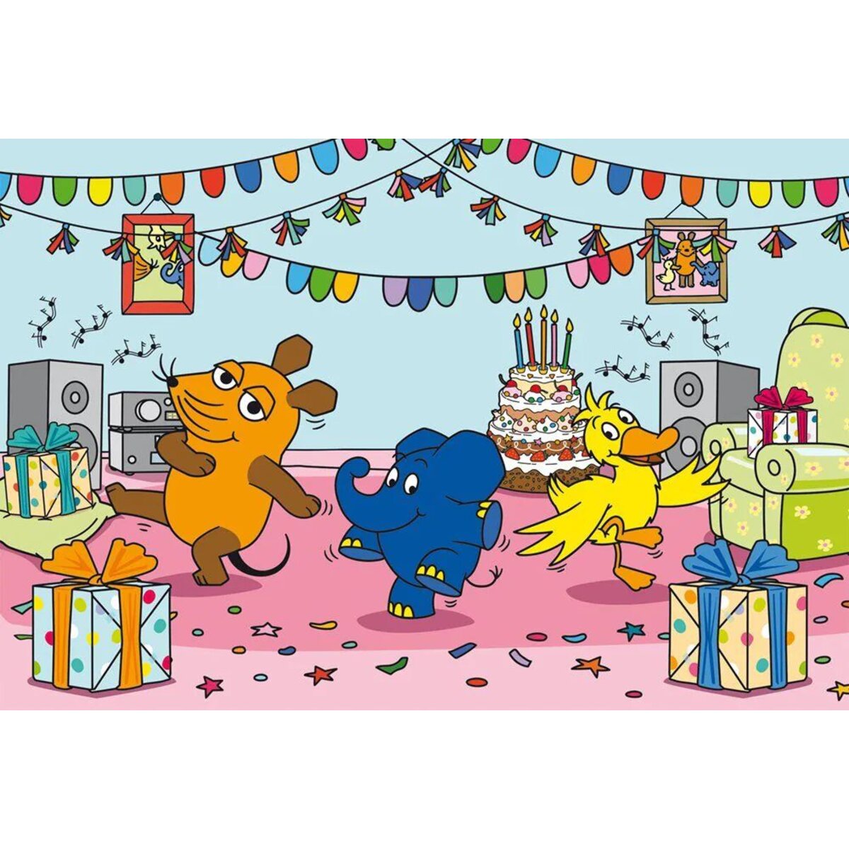 Schmidt Spiele Puzzle - Die Maus: Elefantastische Party, 100 Teile