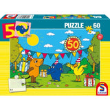 Schmidt Spiele Puzzle - Alles Liebe zum Geburtstag, 50. Geburtstag Elefant, 60 Teile