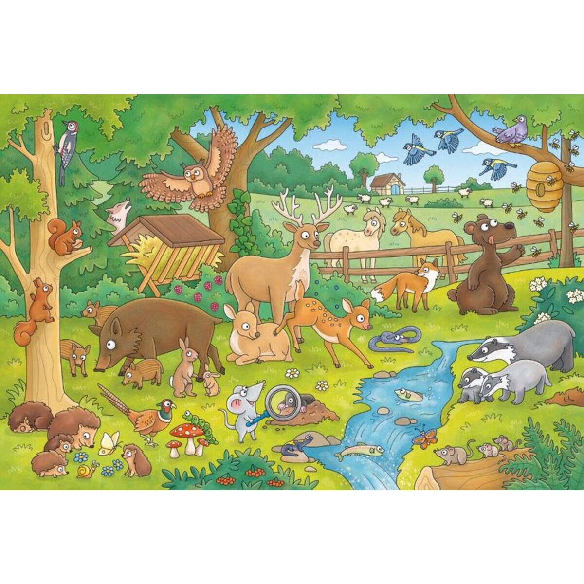 Schmidt Spiele KinderPuzzle - Reise in die Natur, 3x48 Teile, mit Add-on (Wissensbüchlein)