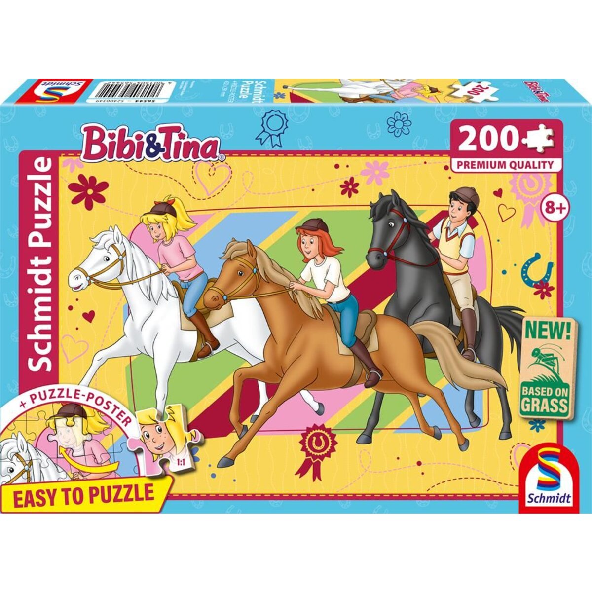 Schmidt Spiele Puzzle - Bibi & Tina: Pferdeliebe, 200 Teile, Eco-Friendly, Gras Kinderpuzzle