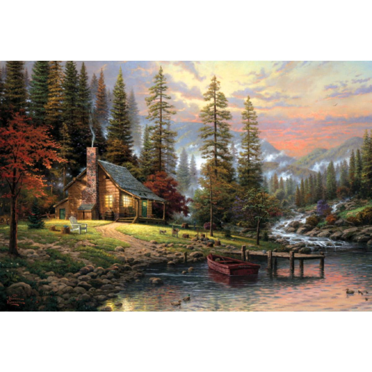 Schmidt Spiele Puzzle - Thomas Kinkade Haus in den Bergen, 500 Teile