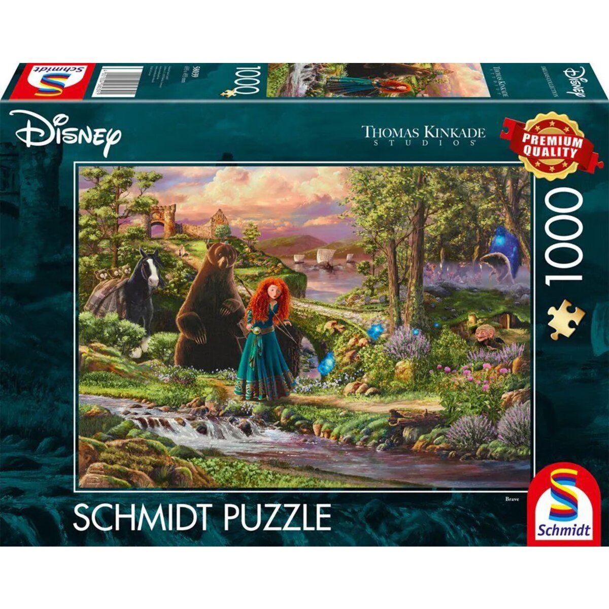 Schmidt Spiele Puzzle - Thomas Kinkade Studios: Disney Dreams Collection - Brave - Merida – Legende der Highlands, 1000 Teile