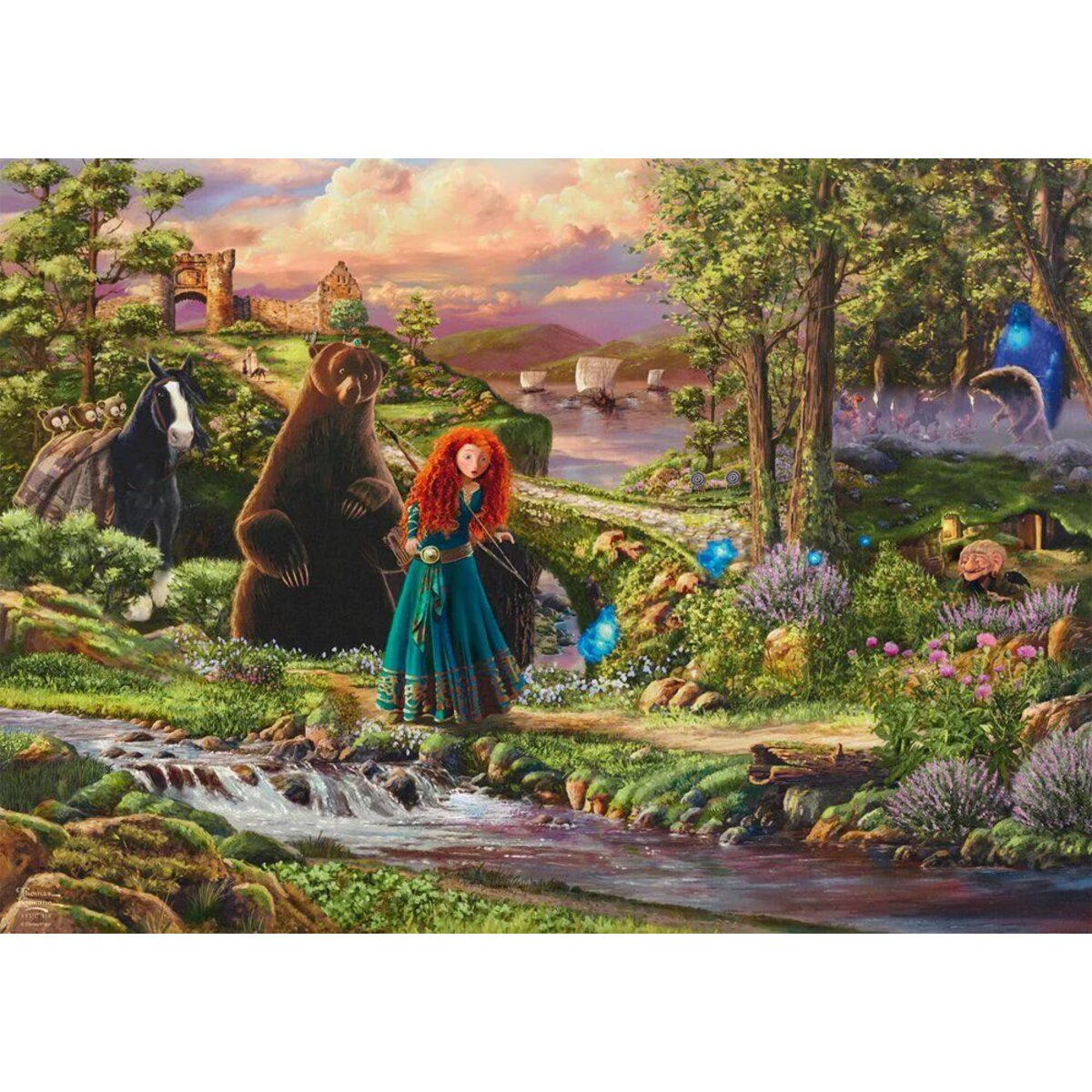 Schmidt Spiele Puzzle - Thomas Kinkade Studios: Disney Dreams Collection - Brave - Merida – Legende der Highlands, 1000 Teile