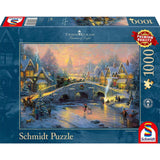 Schmidt Spiele Puzzle - Thomas Kinkade, Winterliches Dorf, 1.000 Teile