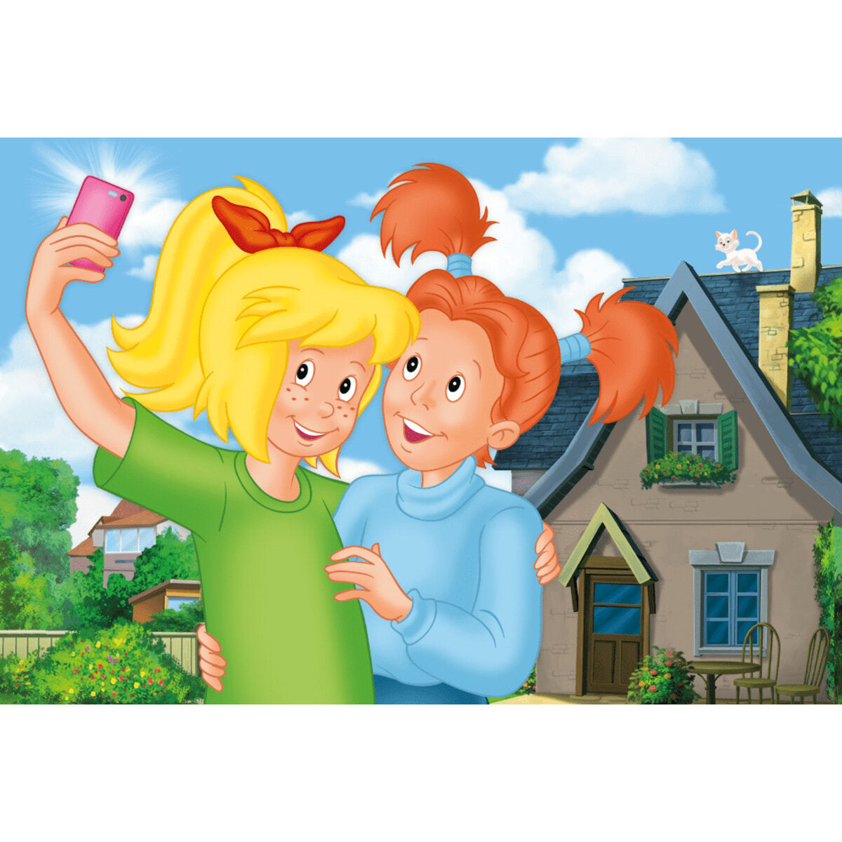 Schmidt Spiele KinderPuzzle - Selfie, 60 Teile, mit Add-on (Haargummi)