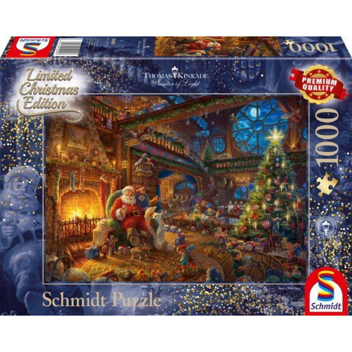 Schmidt Spiele Puzzle - Thomas Kinkade - Der Weihnachtsmann und seine Wichtel, Limited Edition, 1000 Teile