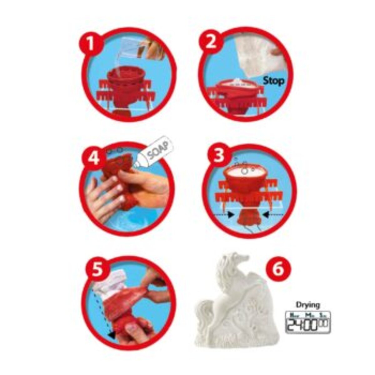 SES Creative Gießen und anmalen 3 Pferde 3D-Pferde in Gips gießen